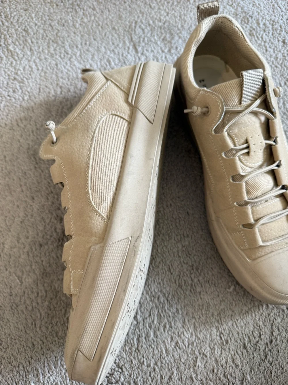 Renuar Men's Neutral Beige Casual Low-Top Sneakers